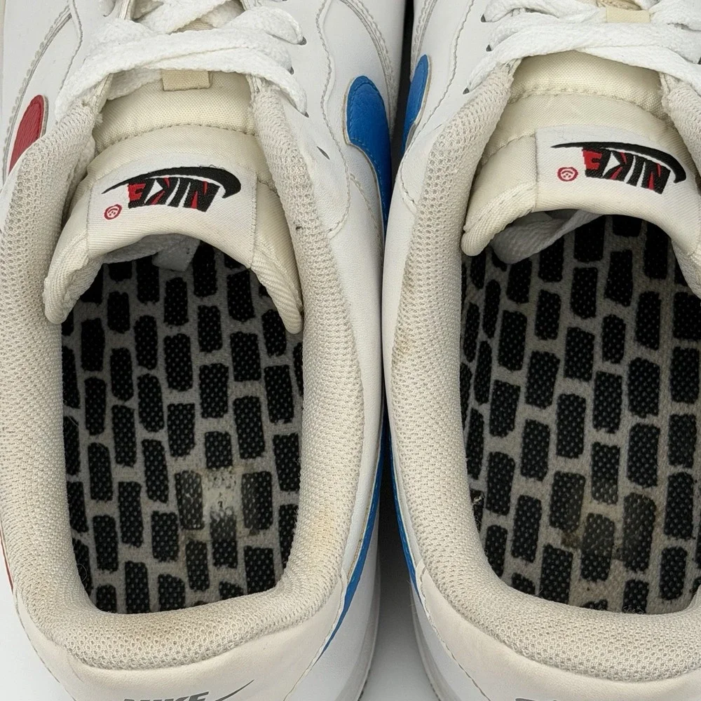 Nike Air Force 1 '07 Mismatched Swoosh White Red Blue CT2816-100 11.5 m‎ No Box